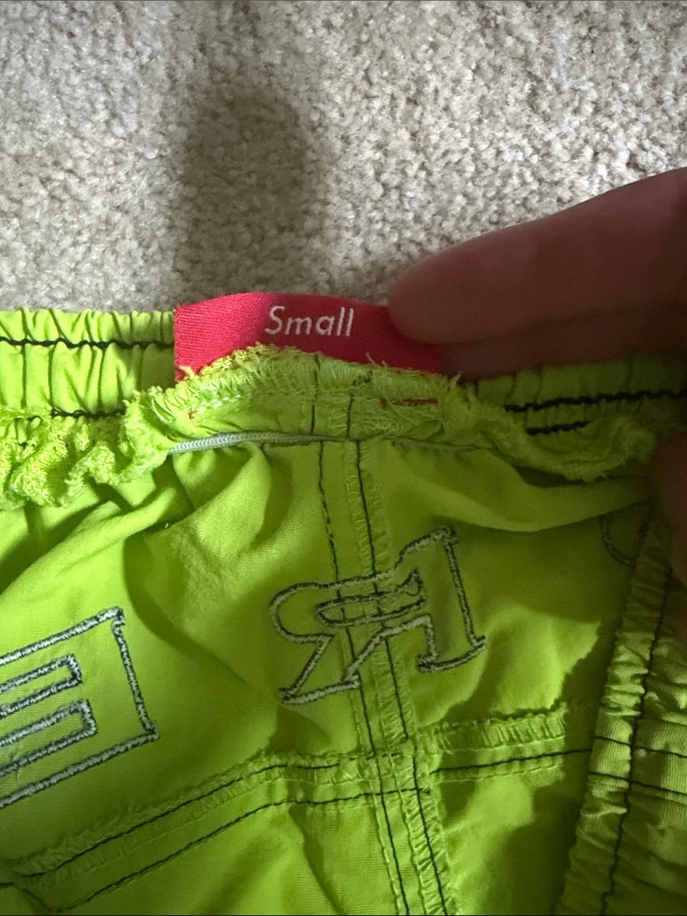 Supreme Neon Lime Green Swim Trunks